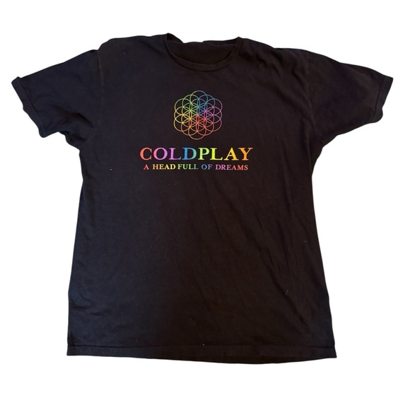 Coldplay 2016 Tour A Head Full of Dreams  Black Graphic T-Shirt Men’s size XL - Picture 1 of 6